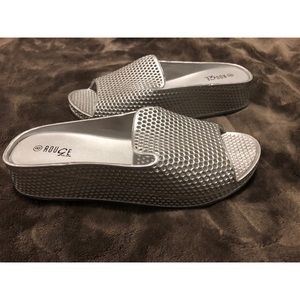 New silver wedged sandal